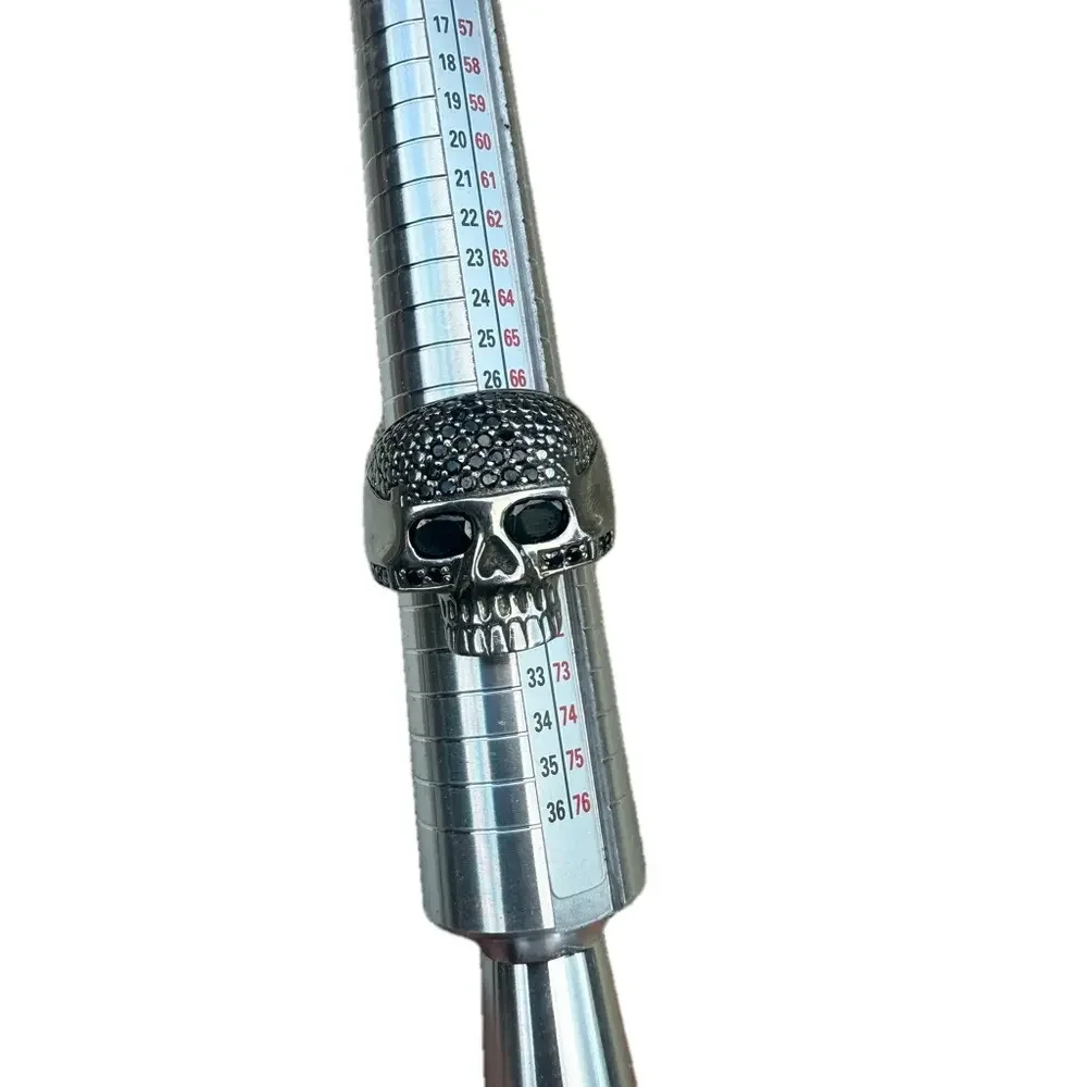 Stainless Steel Biker Skull Ring - Picture 4 of 5